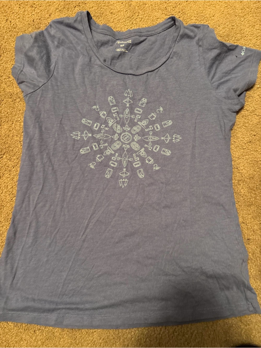 Columbia Blue Lavender Short Sleeve Tee with Circular Graphic